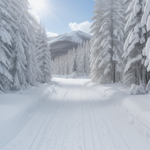 【スキー】雪山のコースを滑り降りる | 準備する装備とルートの選び方 をイメージした 広角の風景 の写真