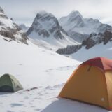 【登山装備】季節ごとの服装と道具の選び方 | 雪山での天気に備える準備と持ち物 をイメージした 広角の風景、山、山、冬 の写真