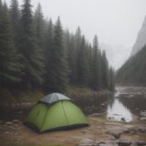【防水ジャケット】雨の中を歩く登山道 | 撥水性能で選ぶ装備の選び方 をイメージした 広角の風景、登山道、ハイキング の写真