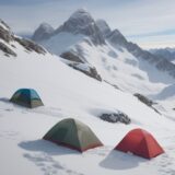 【アイゼン】登山での歩きやすさを左右する | 雪道の足元と選び方のポイント をイメージした 広角の風景、山、登山道、雪景色 の写真