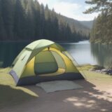 【キャンプ】テント泊の準備リストと注意点 | 湖のほとりで過ごす休日の時間 をイメージした 広角の風景、湖 の写真