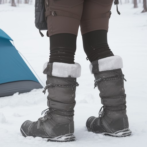 【安全装備】足元の怪我を防ぐための保護具 | 冬の雪道を歩く時の備え をイメージした 冬、雪景色 の写真