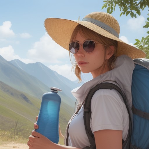 【日よけ帽子】夏の山歩きの服装 | 日差しから肌を守る装備品 をイメージした 夏、ハイキング の写真