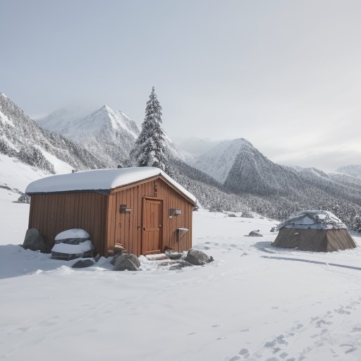 【衛生対策】冬の山小屋での共同生活 | マスク着用と感染予防策 をイメージした 冬、山、ハイキング の写真