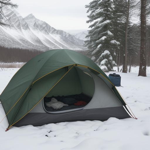 【キャンプ用具】冬の山で使う寝袋 | 風を防ぐための道具一覧 をイメージした 冬、山 の写真