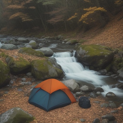 【渓流】水の音だけが聞こえる場所 | 山奥の川辺で過ごす休日の記録 をイメージした 秋、山 の写真