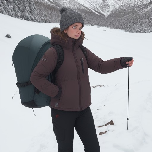 【保温着】冬の登山で防寒を意識した服装 | 体温を保つ重ね着の組み合わせ をイメージした 冬、雪景色、山 の写真