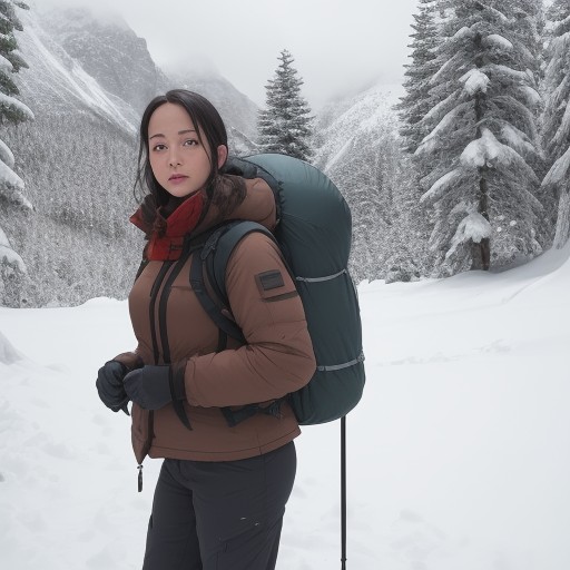 【アウトドアウェア】冬の山歩きで風を防ぐ | 体温を保つ服装選び をイメージした 冬、雪景色、山、ハイキング の写真