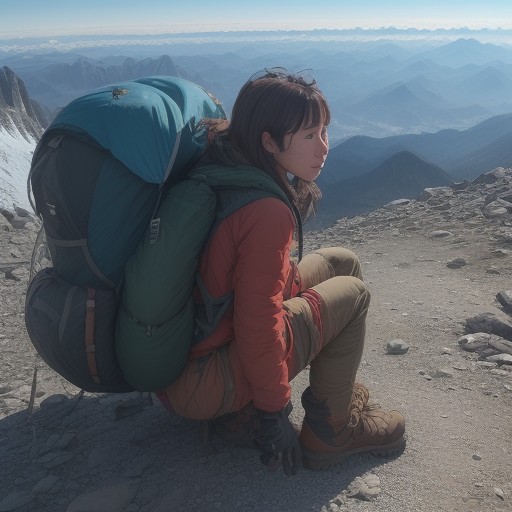 【登山】高度差への挑戦 | 岩場を越えて山頂の景色へ辿り着くまでの道のり をイメージした 夏、山、ハイキング の写真