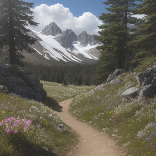 【山の植物】春の登山道 | 山歩きで見つける花の種類と見頃の時期 をイメージした 春、春、春、山、登山道、ハイキング、松林 の写真