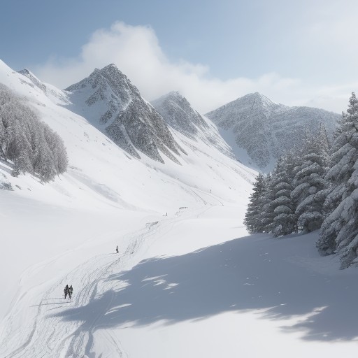 【スノーボード】雪山のコースを滑り抜ける | 冬の景色とルート選び をイメージした 冬、雪景色、山、雪景色、雪景色 の写真