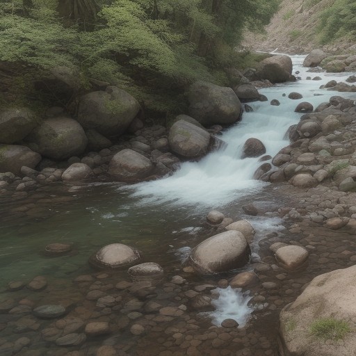 【渓流釣り】夏に釣れる魚を狙う | 山の中の水流れとポイントの探し方 をイメージした 夏、山、川、山 の写真