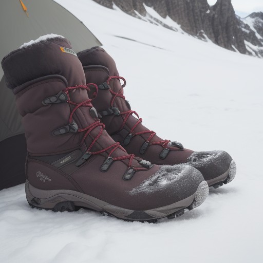 【冬山装備】保温靴で足先の冷えを抑える | 雪の積もる山道を歩く準備 をイメージした 冬、雪景色、山 の写真