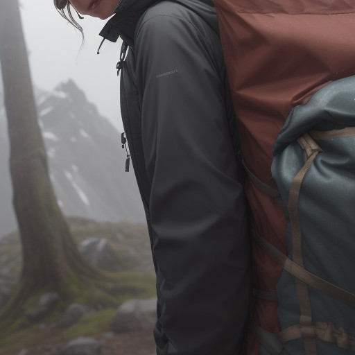 【ハイキングジャケット】撥水と防水の違い | 秋の雨が降る山道を歩く をイメージした 秋、ハイキング、山 の写真