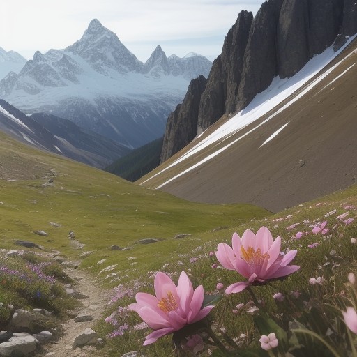 【山の植物】春の登山道 | 山歩きで見つける花の種類と見頃の時期 をイメージした 春、春、春、山、登山道、ハイキング、松林 の写真