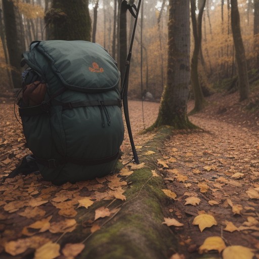 【トレッキングポール】下りの足への負担を抑える | 秋の山登り をイメージした 秋 の写真